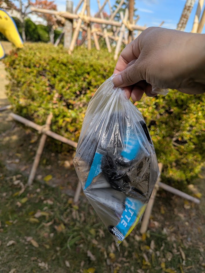 みんなで行った、公園のゴミひろい